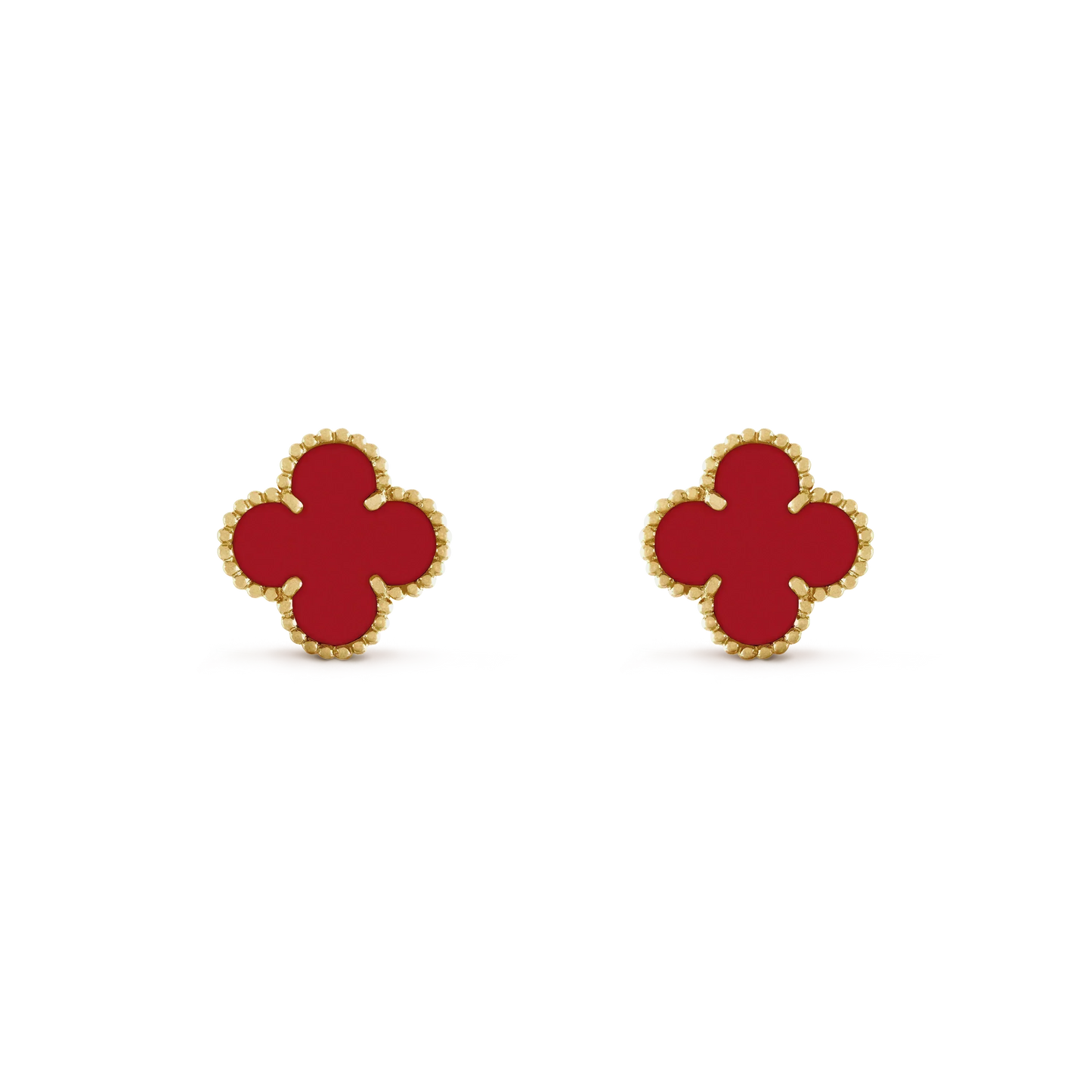 [Vellora Opalyn]CLOVER MINI 9.5MM CARNELIAN EARRINGS