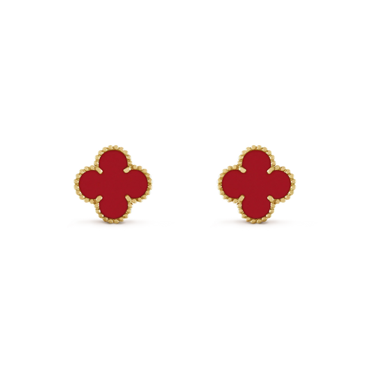 [Vellora Opalyn]CLOVER MINI 9.5MM CARNELIAN EARRINGS