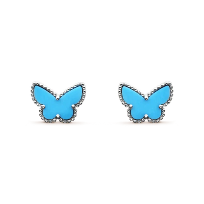 [Vellora Opalyn]BUTTERFLY TURQUOISE EARRINGS SILVER