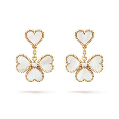 [Vellora Opalyn]CLOVER SWEET WHITE MOP EARRINGS
