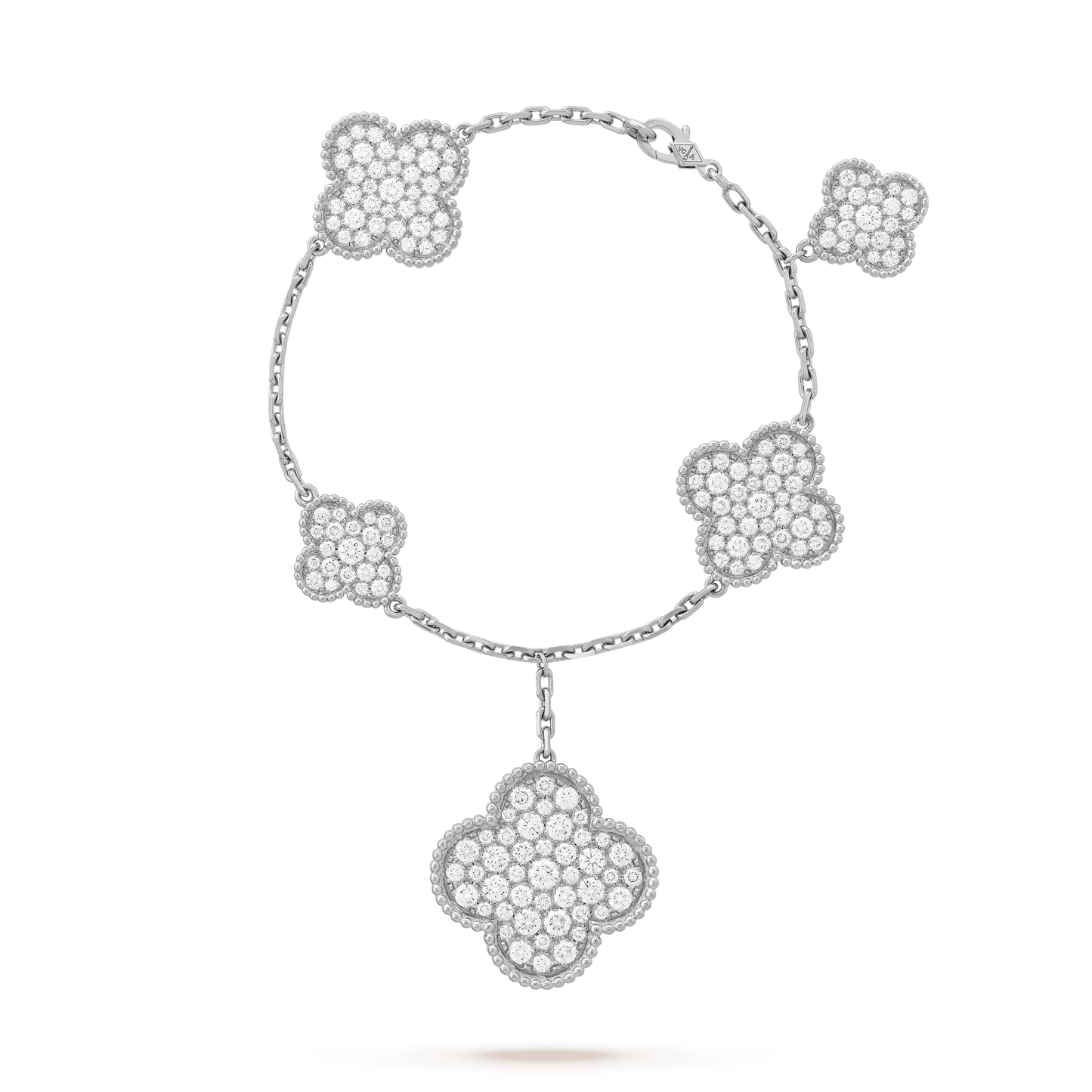 [Vellora Opalyn]CLOVER 6 MOTIFS SILVER DIAMOND BRACELET
