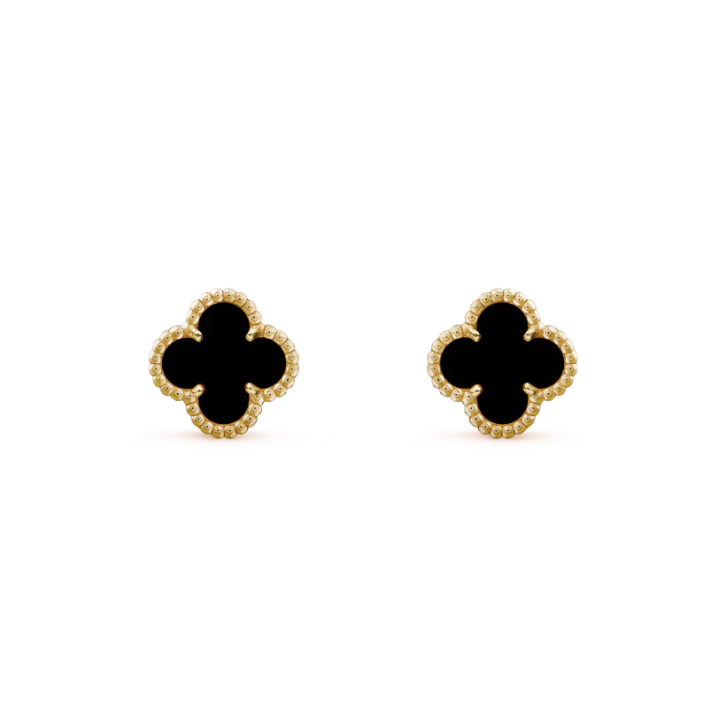 [Vellora Opalyn]CLOVER MINI 9.5MM BLACK MOP EARRINGS