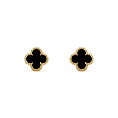 [Vellora Opalyn]CLOVER MINI 9.5MM BLACK MOP EARRINGS