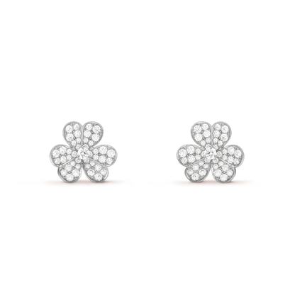 [Vellora Opalyn]CLOVER COMOS DIAMOND EARRINGS SILVER