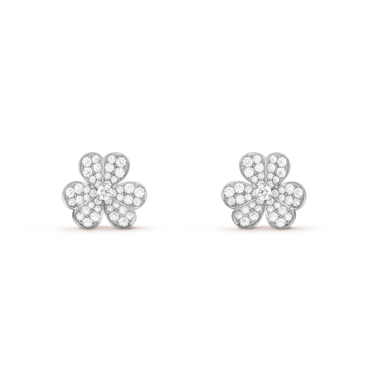 [Vellora Opalyn]CLOVER COMOS DIAMOND EARRINGS SILVER