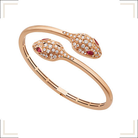 [Vellora Opalyn]SERPENTI BRACELET PINK GOLD DIAMOND DOUBLE SNAKE