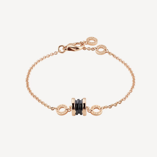 [Vellora Opalyn]ZERO 1 SOFT PINK GOLD AND BLACK CERAMIC BRACELET