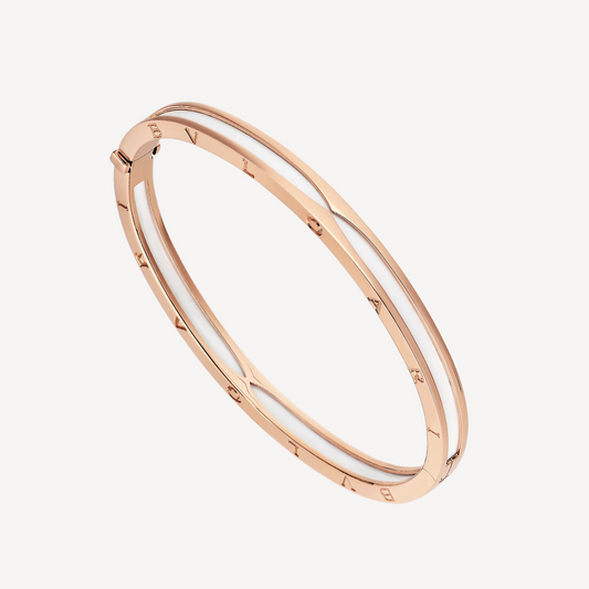 [Vellora Opalyn]ZERO 1 PINK GOLD WITH WHITE CERAMIC BRACELET