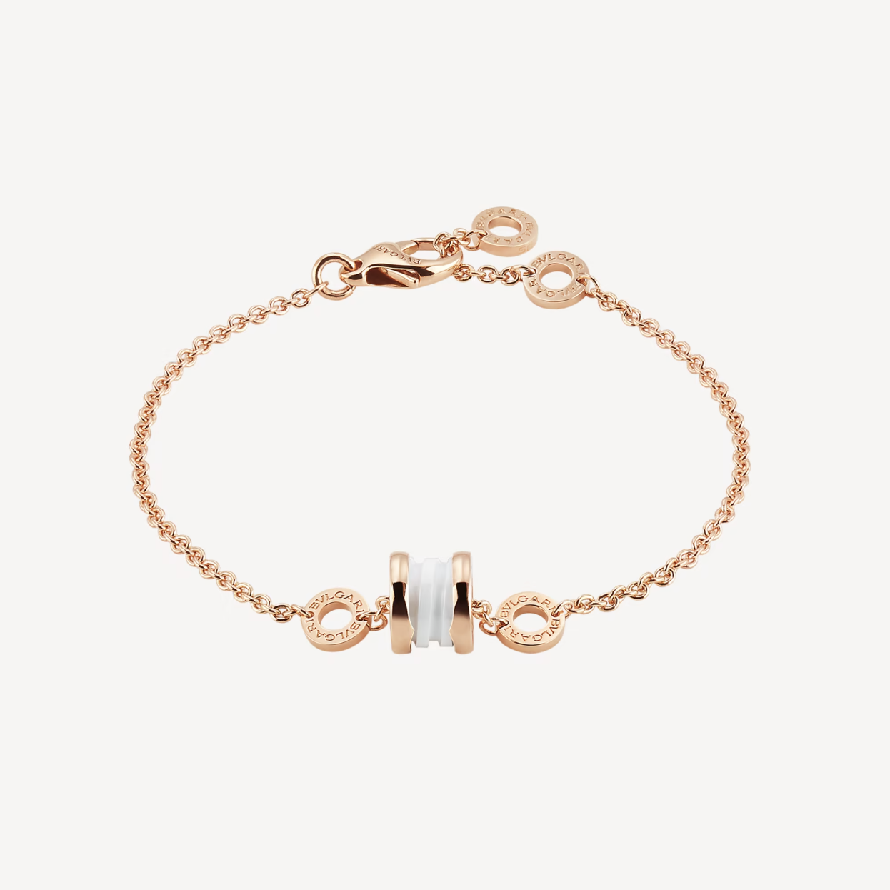 [Vellora Opalyn]ZERO 1 SOFT PINK GOLD AND WHITE CERAMIC BRACELET