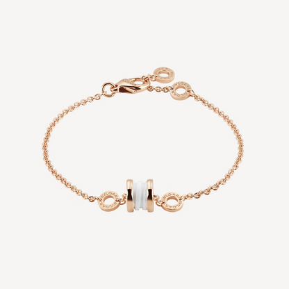 [Vellora Opalyn]ZERO 1 SOFT PINK GOLD AND WHITE CERAMIC BRACELET