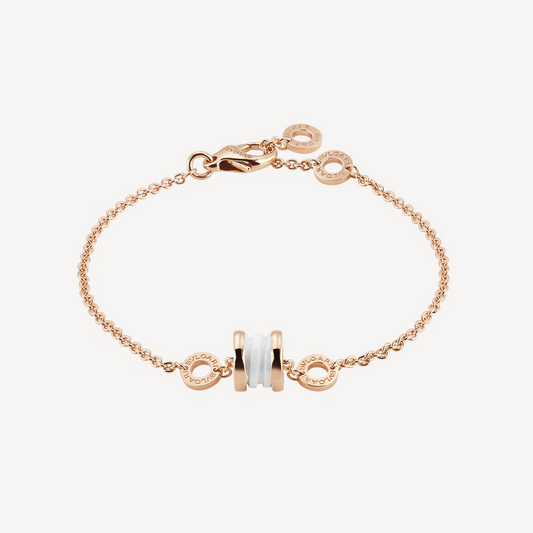 [Vellora Opalyn]ZERO 1 SOFT PINK GOLD AND WHITE CERAMIC BRACELET