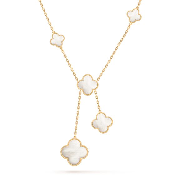 [Vellora Opalyn]CLOVER MOTHER OF PEARL NECKLACE 6 MOTIF