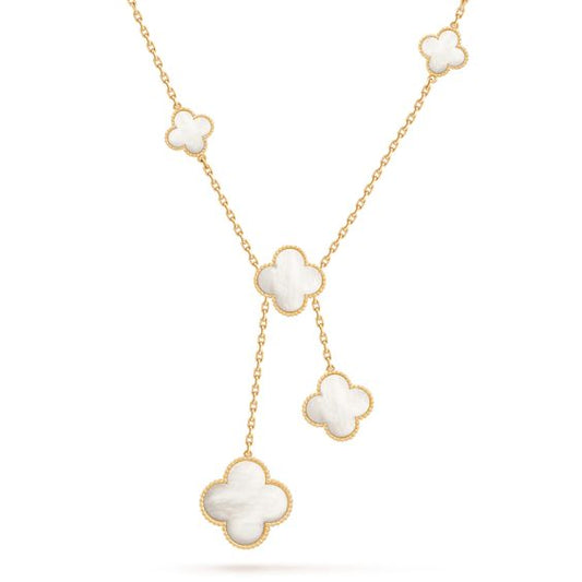 [Vellora Opalyn]CLOVER MOTHER OF PEARL NECKLACE 6 MOTIF