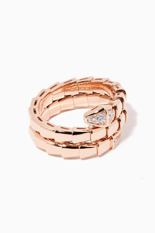 [Vellora Opalyn]SERPENTS DOUBLE ROW DIAMOND RING