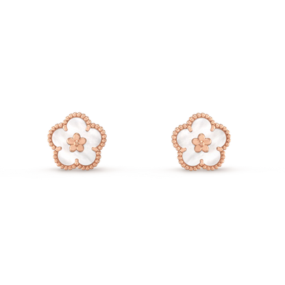 [Vellora Opalyn]LUCKY PINK GOLD WHITE MOP EARRINGS