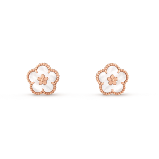 [Vellora Opalyn]LUCKY PINK GOLD WHITE MOP EARRINGS