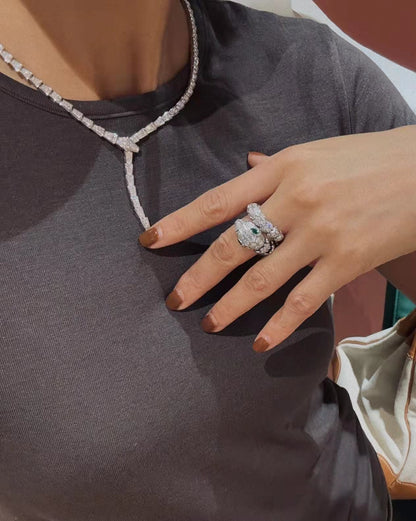 [Vellora Opalyn] QUEEN EMERALD SNAKE RING