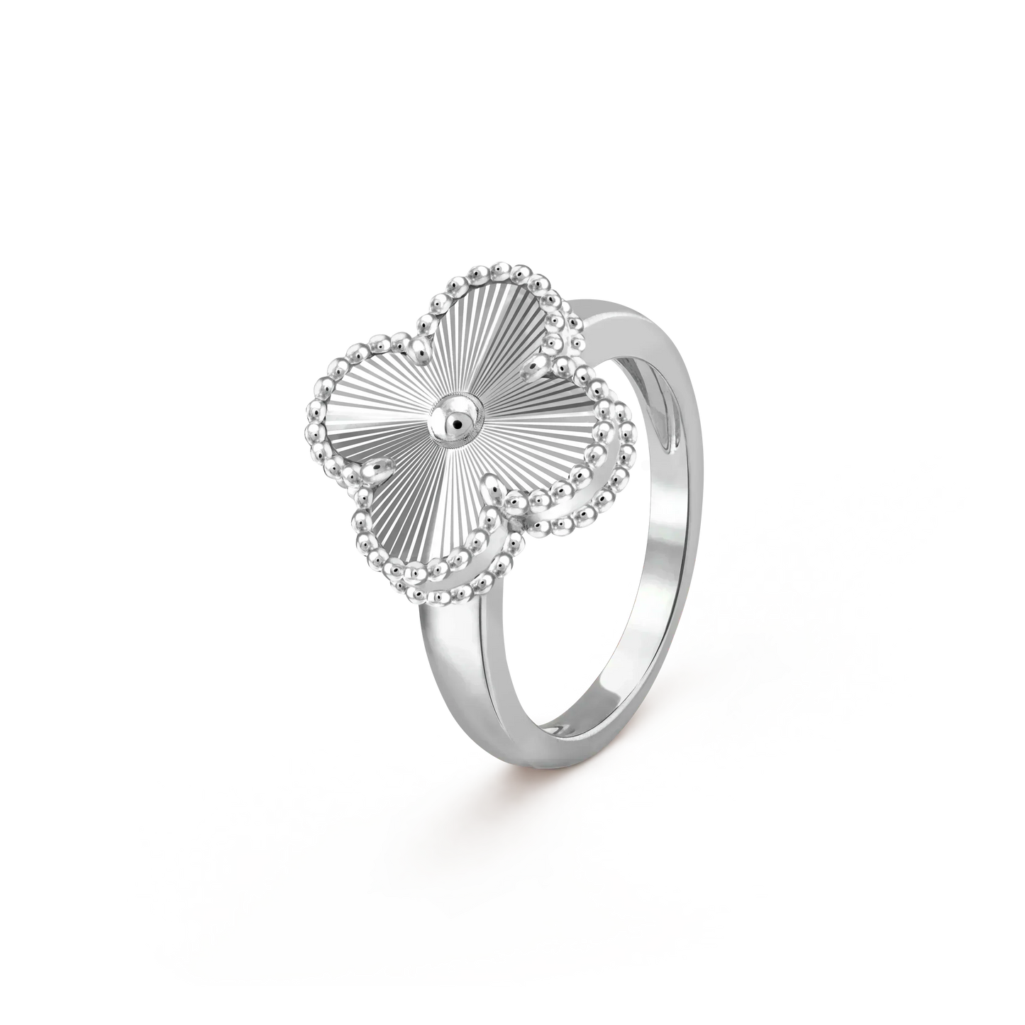 [Vellora Opalyn]CLOVER SILVER RING