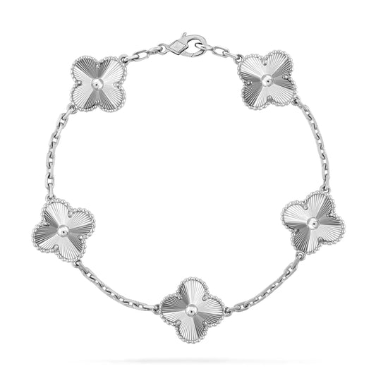 [Vellora Opalyn]CLOVER SILVER 5 MOTIFS BRACELET