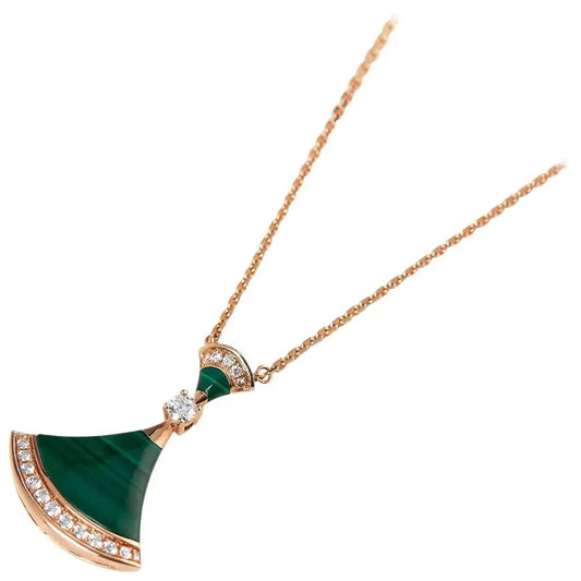 [Vellora Opalyn]DREAM NECKLACE MALACHITE DIAMOND
