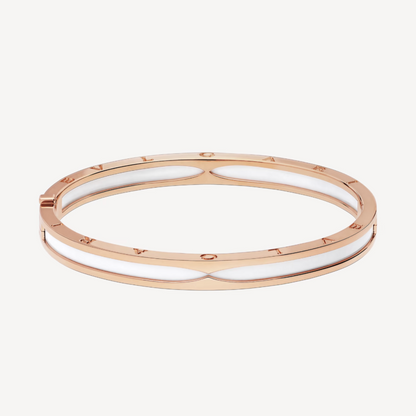 [Vellora Opalyn]ZERO 1 PINK GOLD WITH WHITE CERAMIC BRACELET