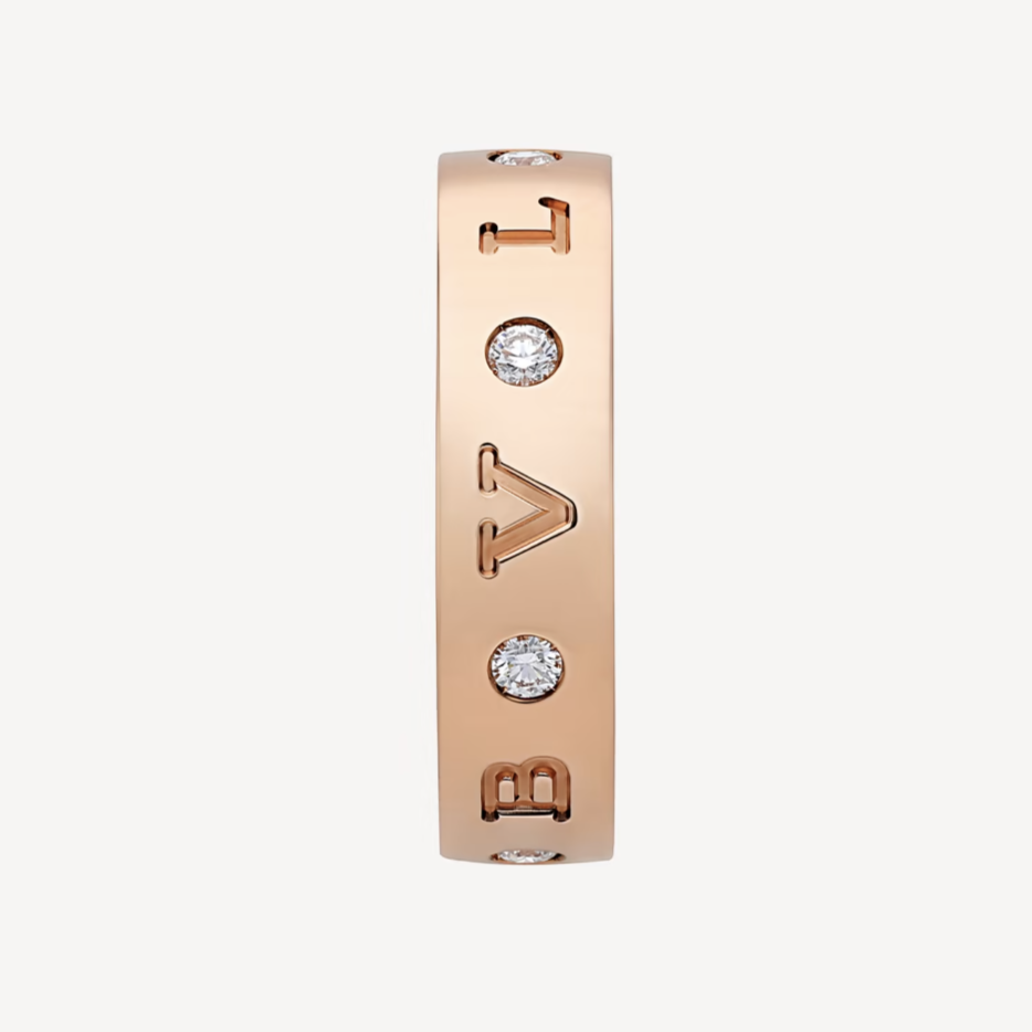 [Vellora Opalyn]ZERO 1 ESSENTIAL PINK GOLD BAND WITH DIAMONDS RING