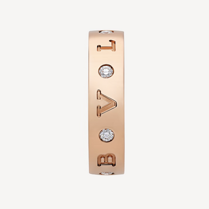 [Vellora Opalyn]ZERO 1 ESSENTIAL PINK GOLD BAND WITH DIAMONDS RING