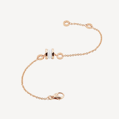 [Vellora Opalyn]ZERO 1 SOFT PINK GOLD AND WHITE CERAMIC BRACELET