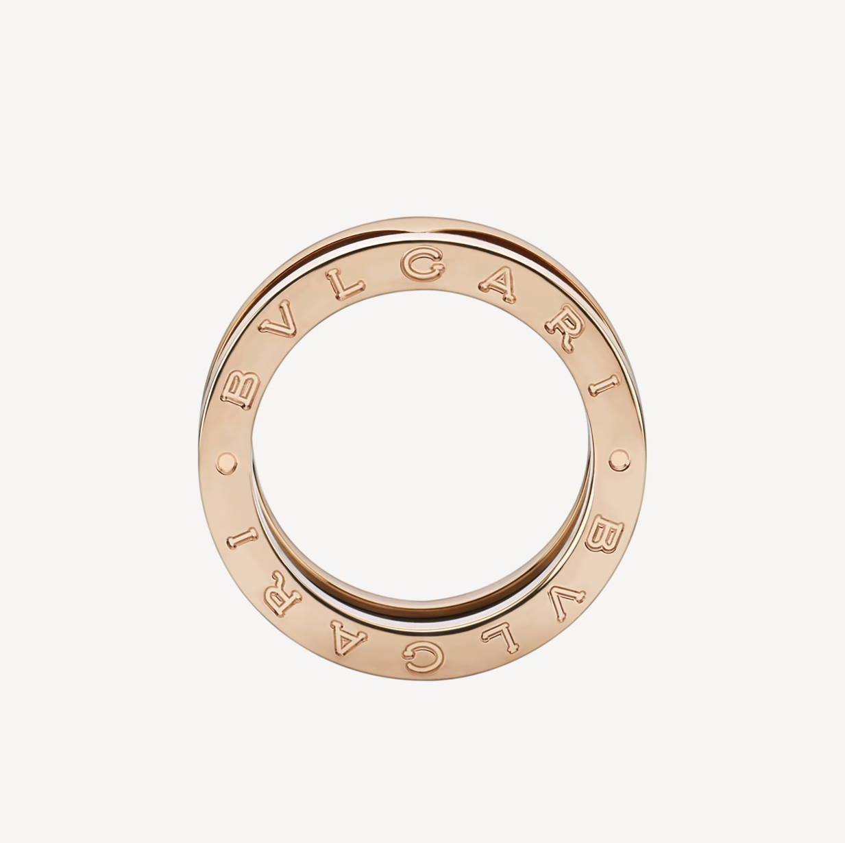 [Vellora Opalyn]ZERO 1 TWO-BAND LOOPS AND BLACK CERAMIC PINK GOLD RING