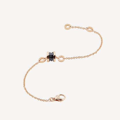 [Vellora Opalyn]ZERO 1 SOFT PINK GOLD AND BLACK CERAMIC BRACELET