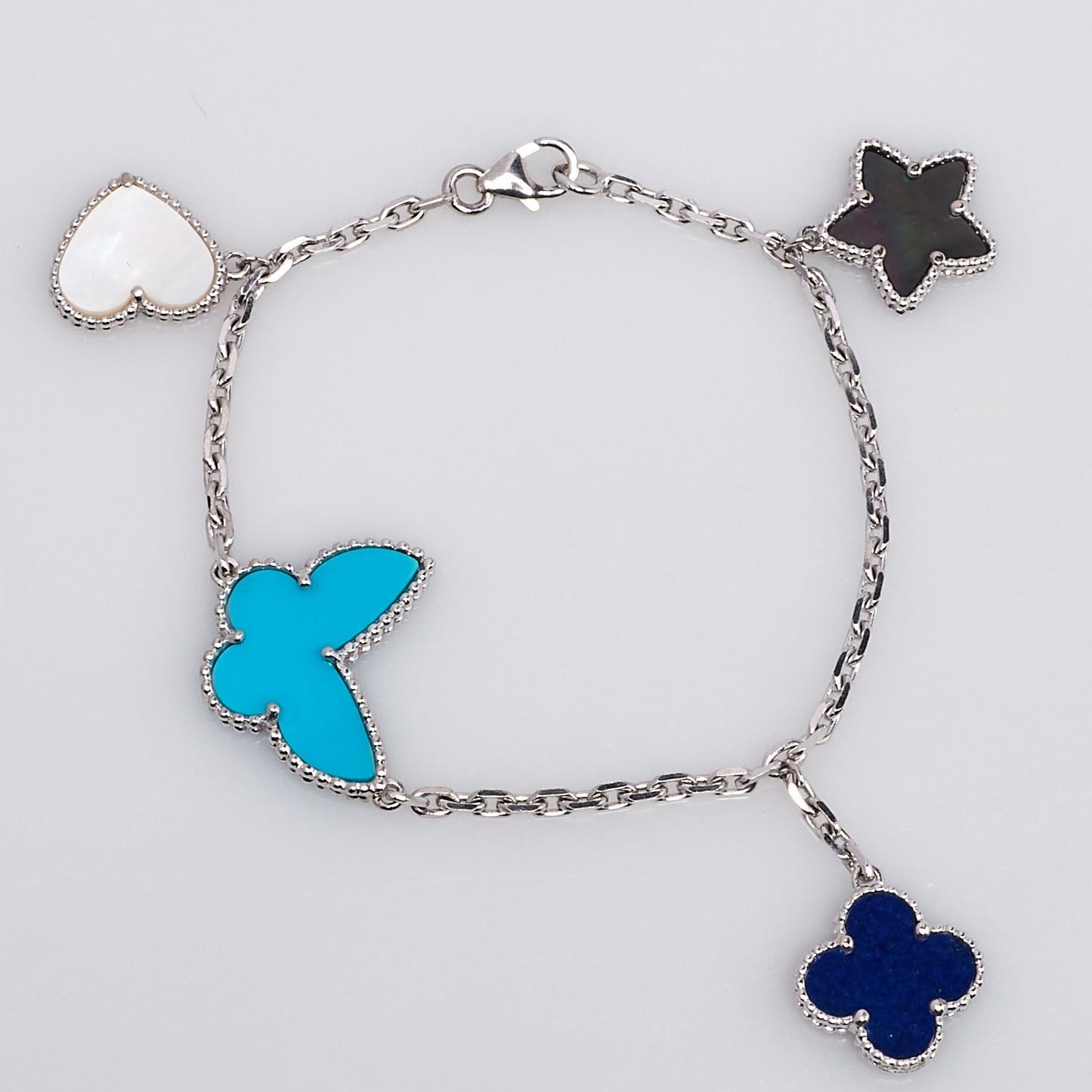 [Vellora Opalyn]LUCKY SPRING SILVER BRACELET 4 MOTIF