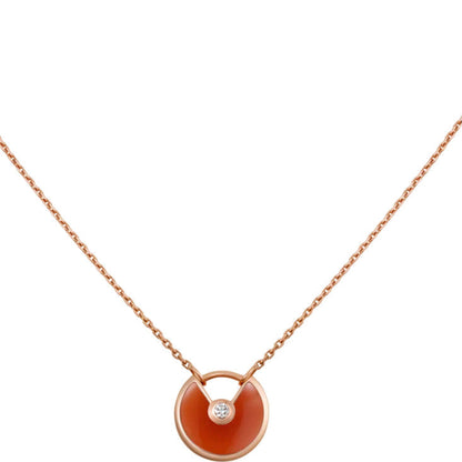 [Vellora Opalyn]AMULETTE GOLD CARNELIAN ONYX NECKLACE