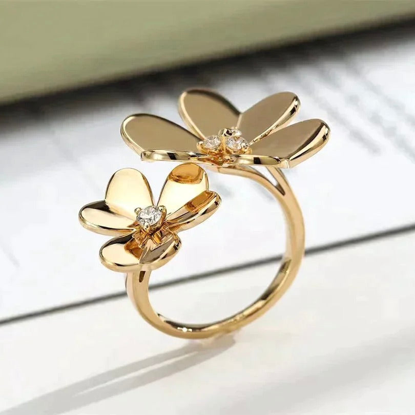 [Vellora Opalyn]CLOVER COMOS GOLD DIAMOND RING
