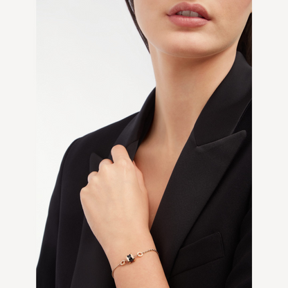 [Vellora Opalyn]ZERO 1 SOFT PINK GOLD AND BLACK CERAMIC BRACELET