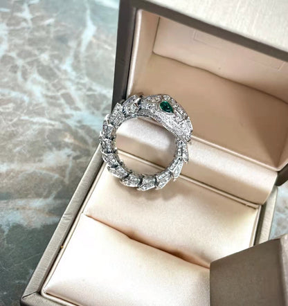 [Vellora Opalyn] QUEEN EMERALD SNAKE RING