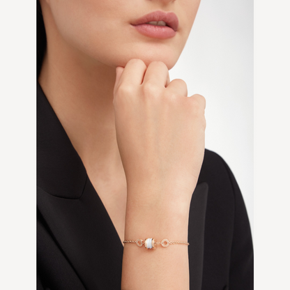 [Vellora Opalyn]ZERO 1 SOFT PINK GOLD AND WHITE CERAMIC BRACELET