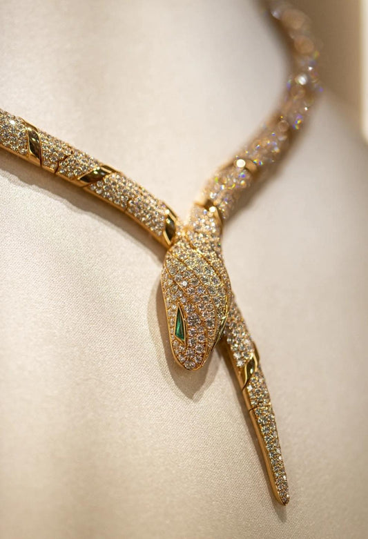 [Vellora Opalyn]HAUTE COUTURE GOLD SERPENTI NECKLACE