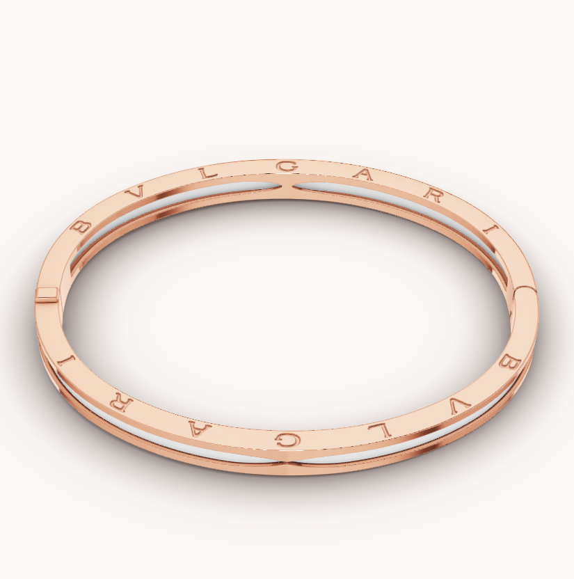 [Vellora Opalyn]ZERO 1 PINK GOLD WITH WHITE CERAMIC BRACELET