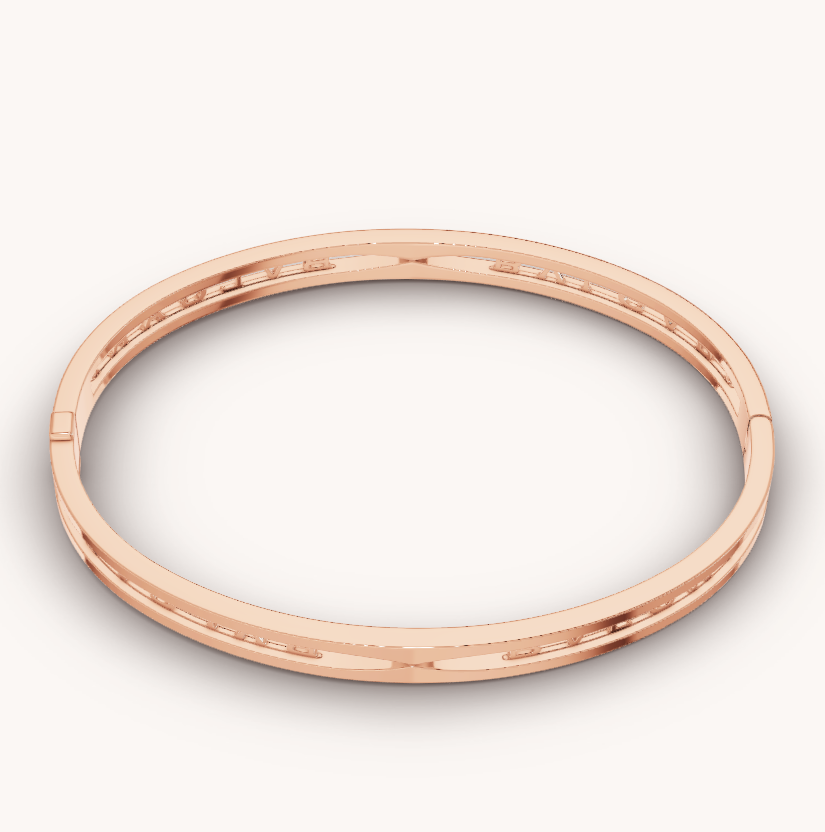 [Vellora Opalyn]ZERO 1 SPIRAL LOGO PINK GOLD BRACELET