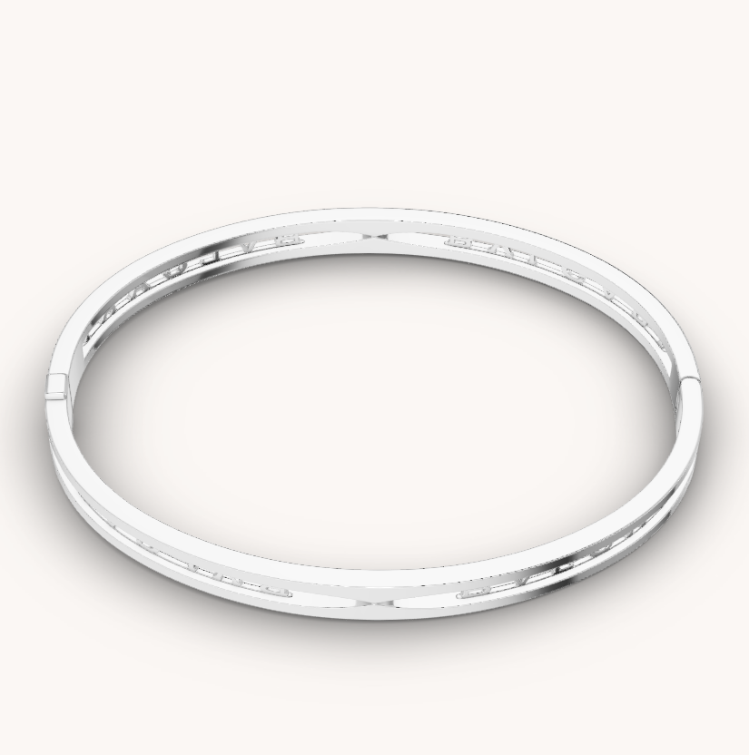 [Vellora Opalyn]ZERO 1 SPIRAL LOGO SILVER BRACELET