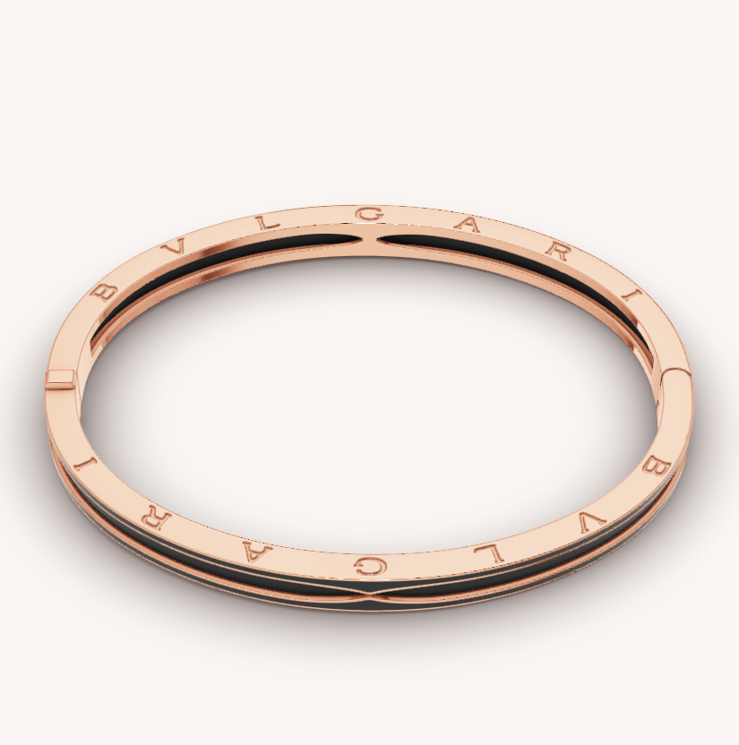 [Vellora Opalyn]ZERO 1 PINK GOLD WITH MATTE BLACK CERAMIC BRACELET