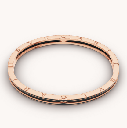 [Vellora Opalyn]ZERO 1 PINK GOLD WITH MATTE BLACK CERAMIC BRACELET