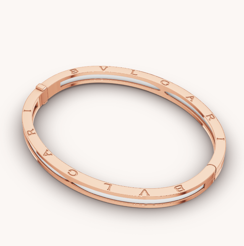 [Vellora Opalyn]ZERO 1 PINK GOLD WITH WHITE CERAMIC BRACELET