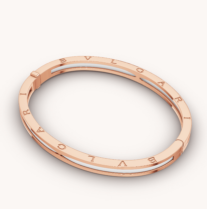 [Vellora Opalyn]ZERO 1 PINK GOLD WITH WHITE CERAMIC BRACELET