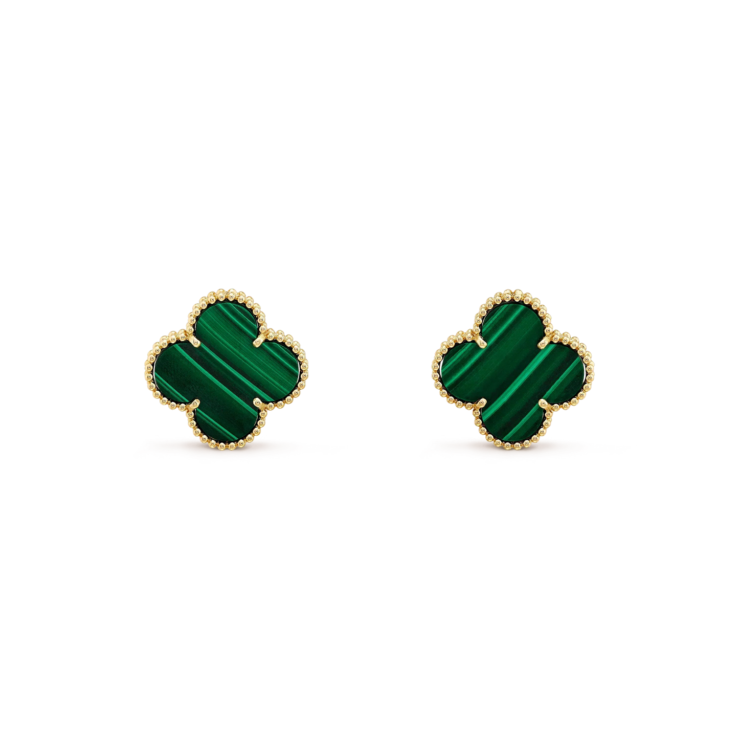 [Vellora Opalyn]CLOVER MINI 9.5MM MALACHITE  EARRINGS