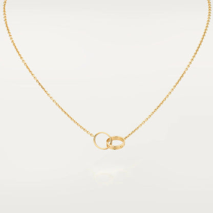 [Vellora Opalyn]LOVE NECKLACE DOUBLE RING GOLD
