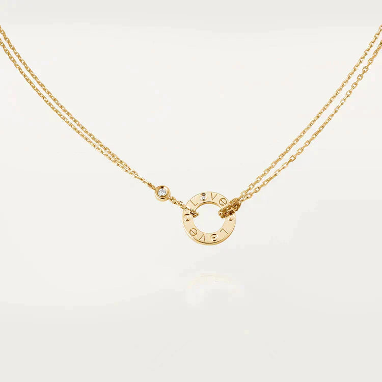 [Vellora Opalyn]LOVE NECKLACE 16MM 2 DIAMONDS