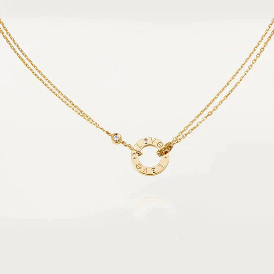 [Vellora Opalyn]LOVE NECKLACE 16MM 2 DIAMONDS