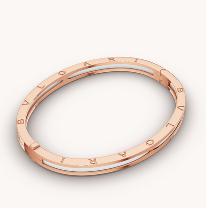 [Vellora Opalyn]ZERO 1 PINK GOLD WITH WHITE CERAMIC BRACELET