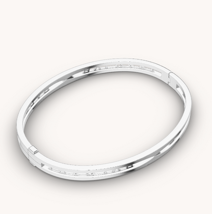 [Vellora Opalyn]ZERO 1 SPIRAL LOGO SILVER BRACELET